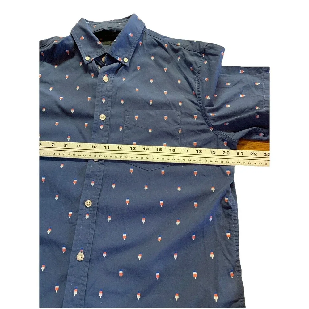 Banana Republic Men’s Popsicle Shirt Bomb Pop Navy Blue Sz Medium Slim Fit Fun
